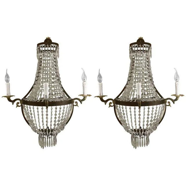 Timothy Oulton Empire Niermann Weeks Style Three-Light Sconces - a Pair For Sale - Image 12 of 12