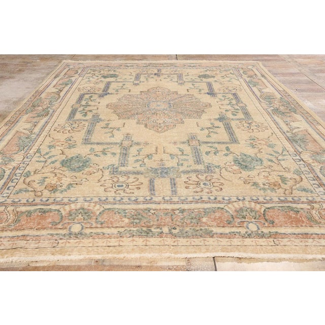 Beige Vintage Turkish Sivas Rug - 07'03 x 11'03 For Sale - Image 8 of 9