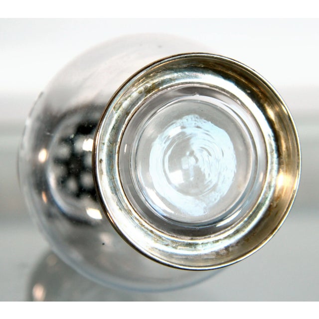 Metal Antique Etched Glass & Sterling Silver Grated Cheese Shaker For Sale - Image 7 of 8