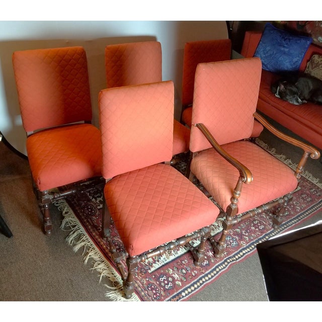 Red Late 19th Century Upholstered Dining Chairs For Sale - Image 8 of 8