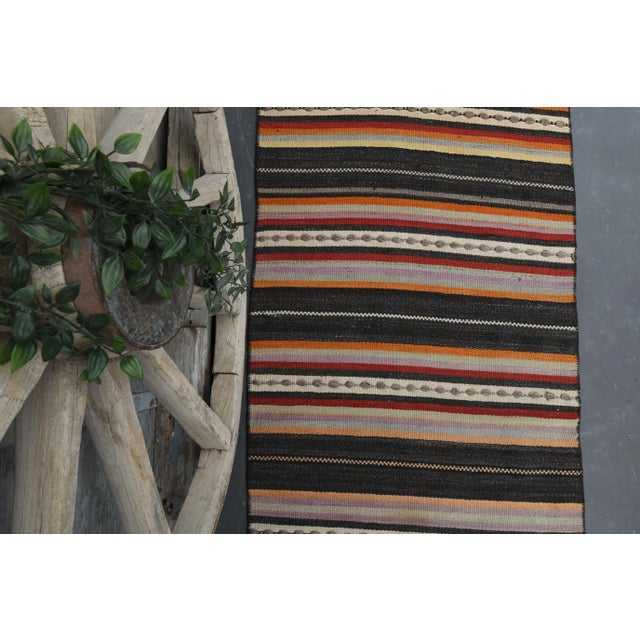 Beige Vintage Turkish Oushak Handmade Wool Cotton Beige Runner Rug For Sale - Image 8 of 11