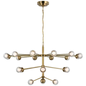Kate Spade New York for Visual Comfort Signature Alloway Large Chandelier in Soft Brass with Clear Glass