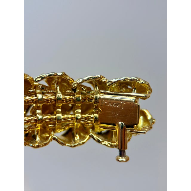 Gold Vintage Piaget Bracelet and Earrings Set, 18 Karat Yellow Gold and Enamel For Sale - Image 8 of 15