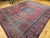 Textile Vintage Turkish Heriz Rug, Hand-Knotted Wool, Geometric Medallion Design, Red & Green, 12x14 For Sale - Image 7 of 16