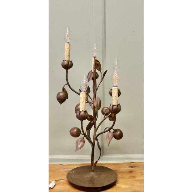 Large Italian Toleware Table Lamp, 1970 For Sale - Image 3 of 8