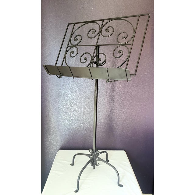 Vintage Metal Scroll Music Stand For Sale In Los Angeles - Image 6 of 8