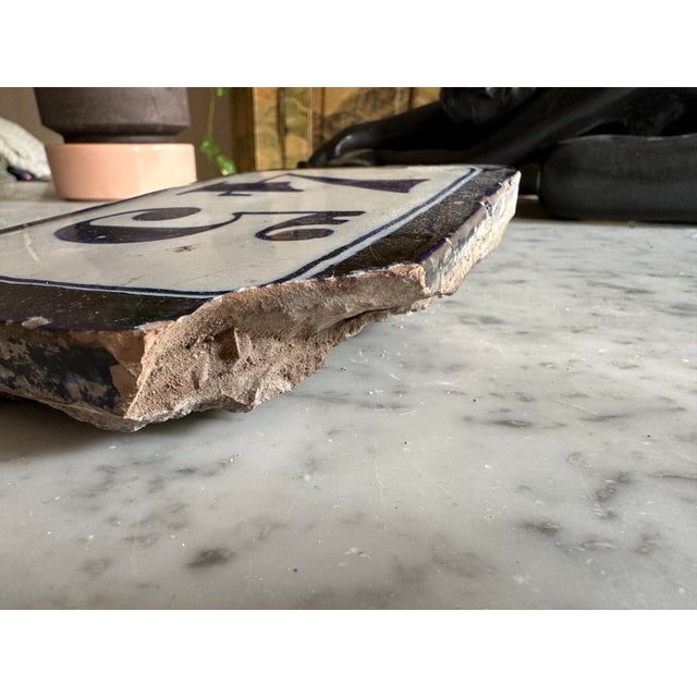 Antique Italian Ceramic House Number For Sale - Image 6 of 8