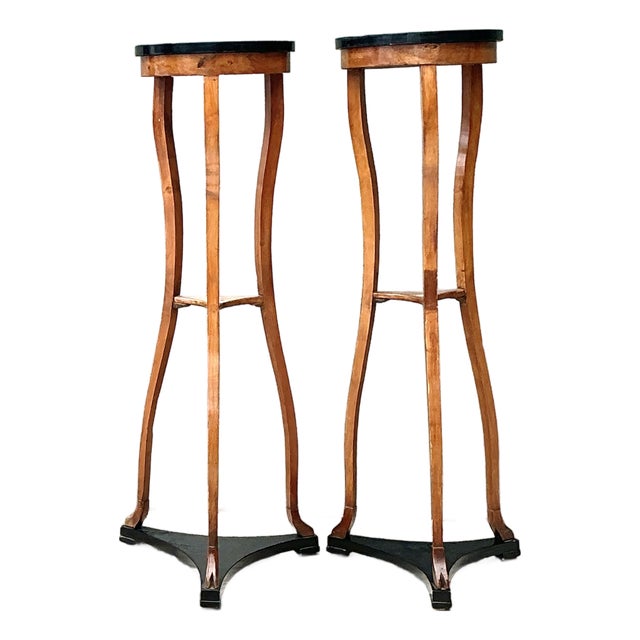 Vintage Biedermeier Tall Pedestals - A Pair For Sale