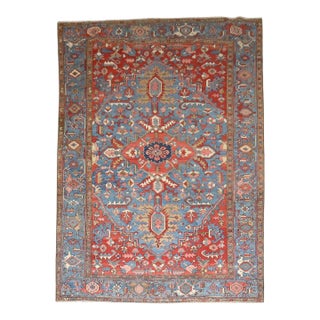 Early 20th Century Antique Zabihi Collection Persian Heriz Rug - 9'2" x 13' For Sale