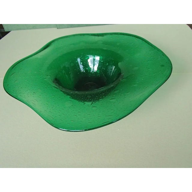 Vintage Green Glass Bowl, 1960s For Sale - Image 10 of 15