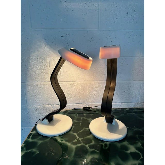 Snoky Table Lamps by Bruno Gecchelin for Guzzini, 1970s, Set of 2 For Sale - Image 6 of 10