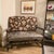 Custom Louis XIII Revival Loveseat/Bench With Distressed Leather and Tapestry Upholstery For Sale - Image 4 of 12
