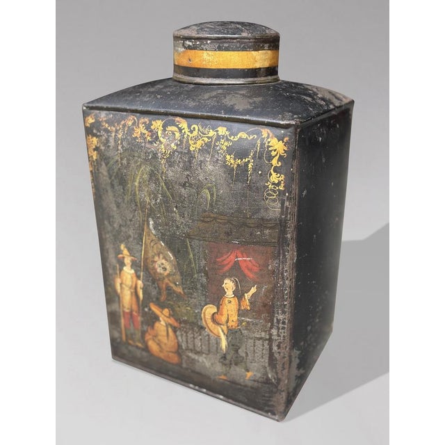 William IV Painted Toleware Tea Canisters, 1830s, Set of 3 For Sale - Image 3 of 8