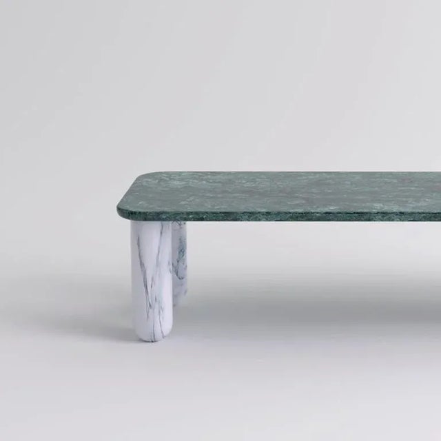 Contemporary Small Green and White Marble Sunday Coffee Table by Jean-Baptiste Souletie For Sale - Image 3 of 8