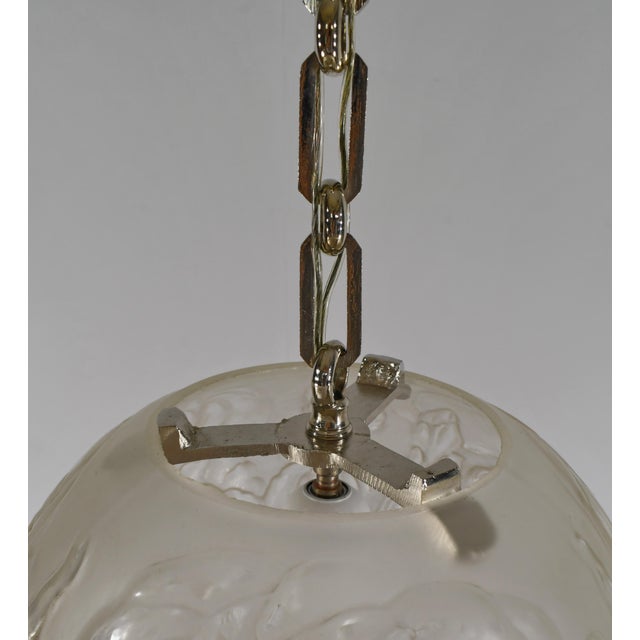 Hettier & Vincent Large French Art Deco Pendant Light 1930s For Sale - Image 11 of 16