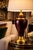 Hollywood Regency Eggplant & Brass Table Lamp With New 17” Shade For Sale - Image 12 of 12