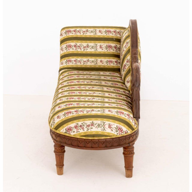 Wood Empire Style Salesman Sample Walnut Chaise Longue For Sale - Image 7 of 9