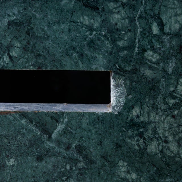 Italian Verde Marble + Limestone Side Table, 1970s For Sale - Image 10 of 11