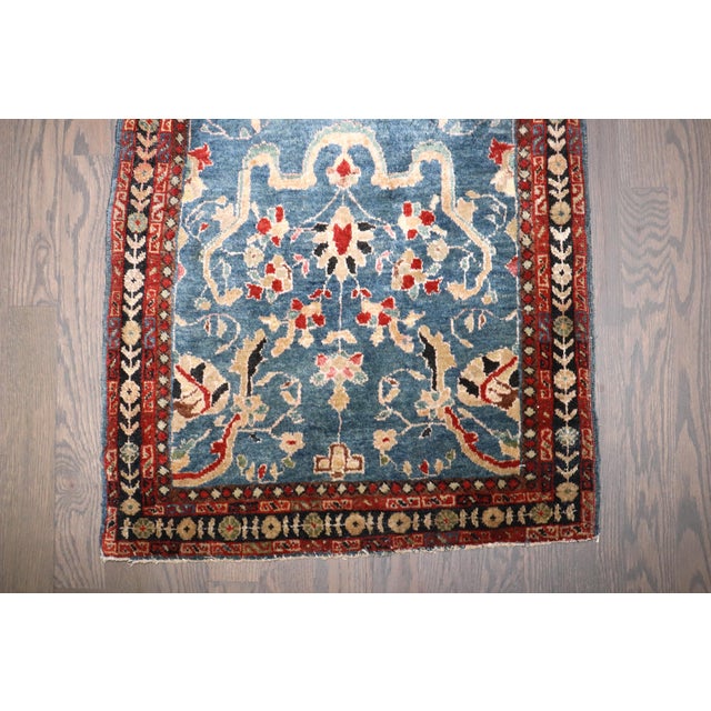 Textile Antique Zabihi Collection Blue Mat Size Sarouk Ferehan Rug For Sale - Image 7 of 7