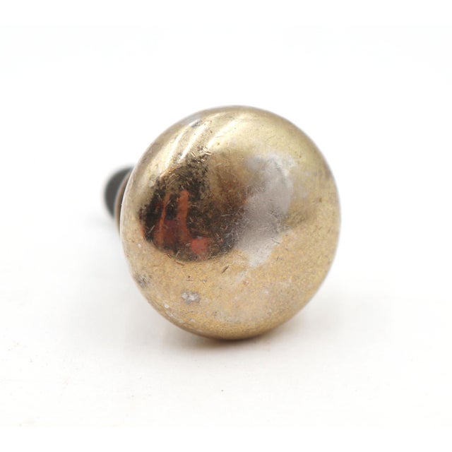 Traditional Mid 20th Century Pair of Classic 1.125 In. Polished Brass Drawer Cabinet Knobs For Sale - Image 3 of 5