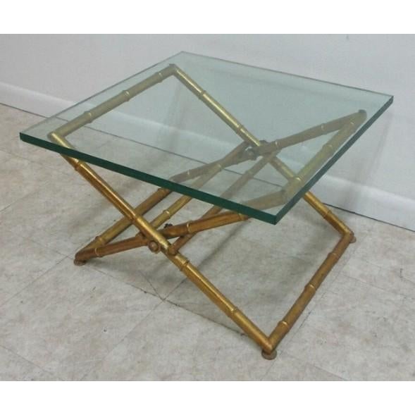 Measurements ( L x W x H)24 x 24 x 15.25 Great shape tight and sturdy. metal and glass. minor age related wear and...