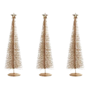 Treasure Mountain 20" Gold Christmas Trees, Set of 3