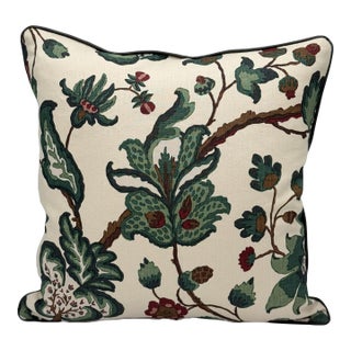 Namay Samay Talbot Jade Pillow Cover With Leather Welt For Sale