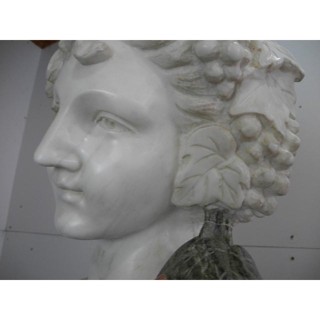Olive Unknown, Bust of Goddess Ariadne Holding Grapes, Carrara Marble For Sale - Image 8 of 18