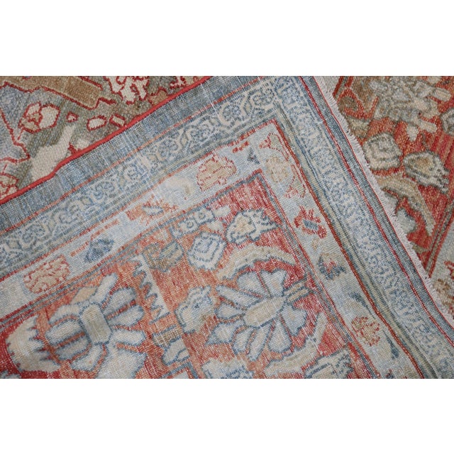 Early 20th Century Early 20th Century Zabihi Collection Decorative Oversize Gray Blue Persian Bibikabad Rug - 10'7" x 17'1" For Sale - Image 5 of 12