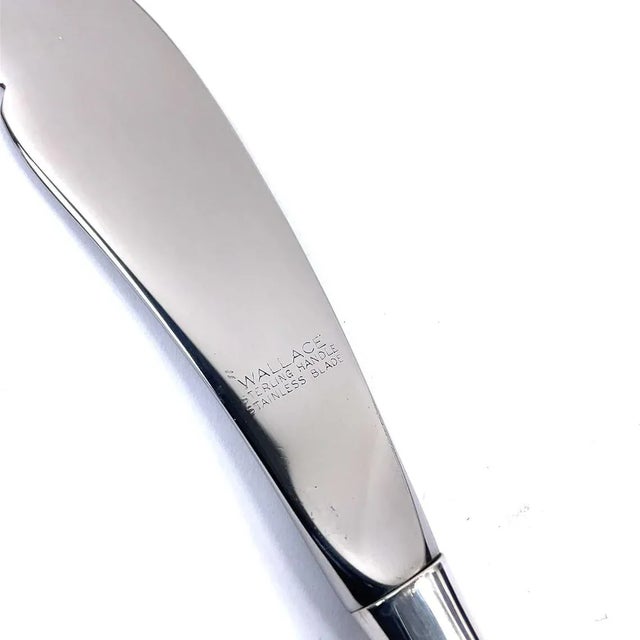 Wallace Silversmiths 1960s Wallace Sterling Silver Master Butter Knife - Spanish Lace Pattern For Sale - Image 4 of 5
