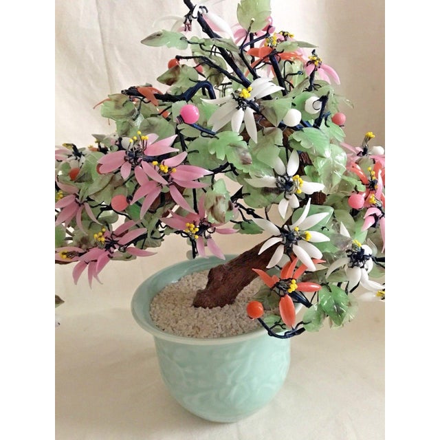 Large Vintage Jade Bonsai Flower Tree Chairish