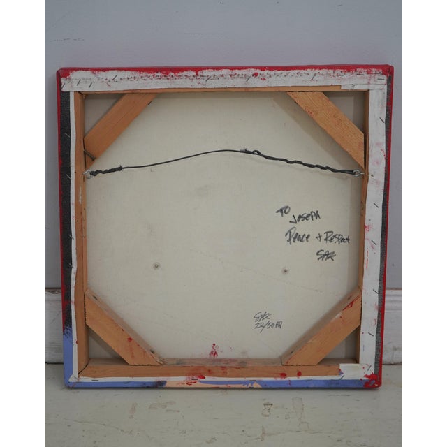 Red Steve Kaufman Marilyn Monroe Pop Style Oil Painting on Canvas For Sale - Image 8 of 9