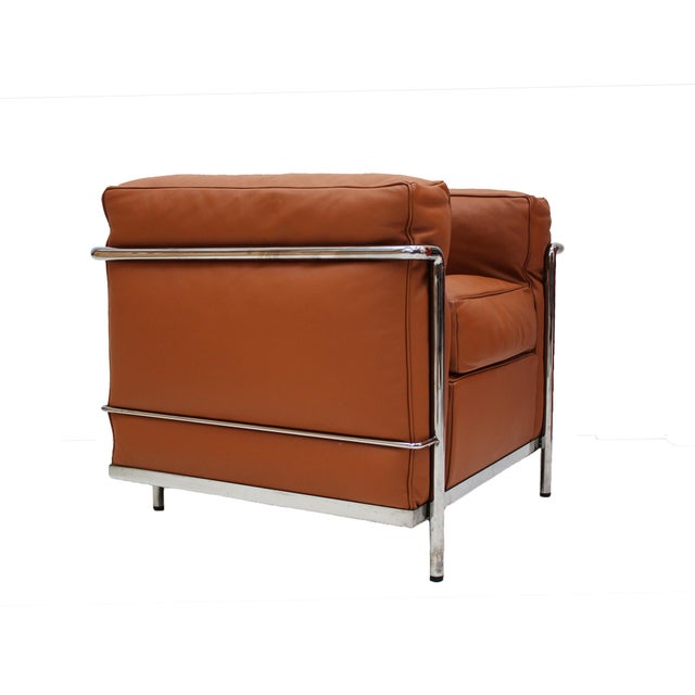 Modernist LC2 Lounge Chair in Brown Leather by Le Corbusier for Cassina, Italy, 1980, in Good conditions. Designed 1980 to...