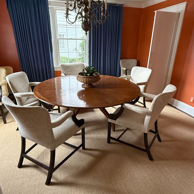 Chippendale Set of 6 Rose Tarlow Melrose House Chippendale Arm Chairs For Sale - Image 3 of 18