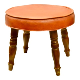 Mid-Century Round Foot Stool For Sale