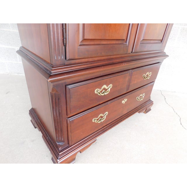 Thomasville Cherry Collection Georgian Style Fitted Interior Armoire Chest 41"w For Sale In Philadelphia - Image 6 of 13