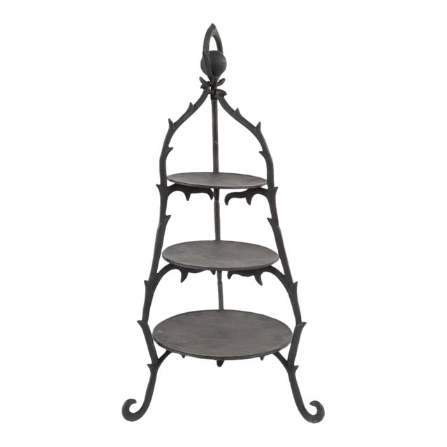 Mid 20th Century Art Nouveau Cast Iron Three Tier Display For Sale