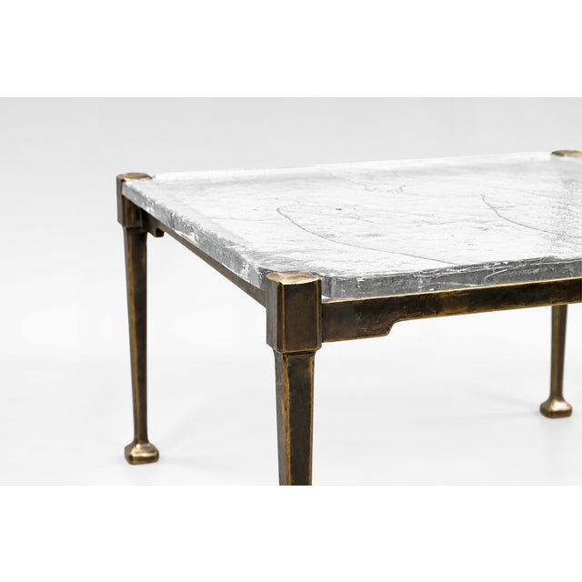 Metal Industrial Forged Bronze and Cast Glass Waldemai Table by Lothar & Gisela Klute for Lothar Klute, Germany, 1990s For Sale - Image 7 of 8