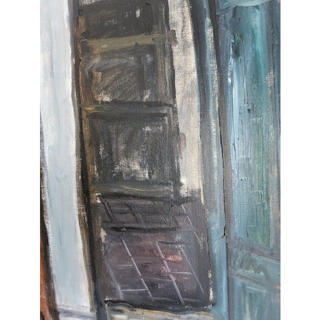 Wood 1953 Scandivanian Interior Oil Painting by Swedish Artist Ulla Borgstrom For Sale - Image 7 of 15