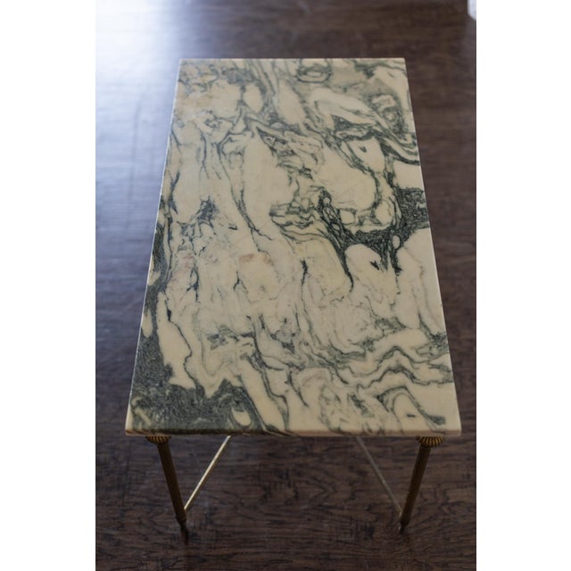 Vintage Brass and Marble Rectangle Coffee Table For Sale - Image 10 of 12