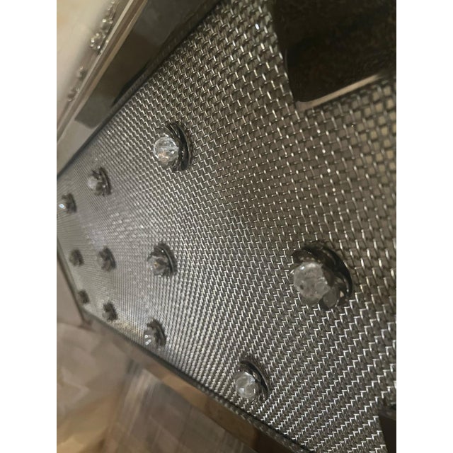 Modern Modern Stainless Steel Mesh Floral Fireplace Fire Screen For Sale - Image 3 of 6