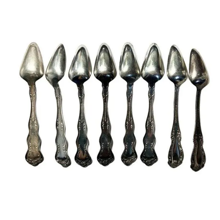 Victorian Engraved Holmes & Edward XIV Silver Plate Fruit Spoons