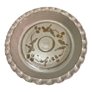 Glazed Pottery Trinket Dish Large or Decorative Pie Plate For Sale