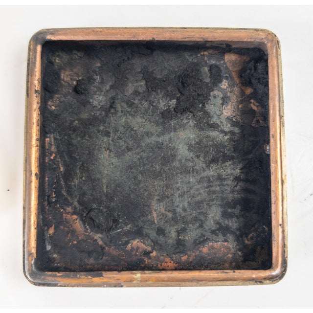 20th Century Chinese Paktong and Copper Scholar's Ink Box With Fishermen For Sale - Image 12 of 14