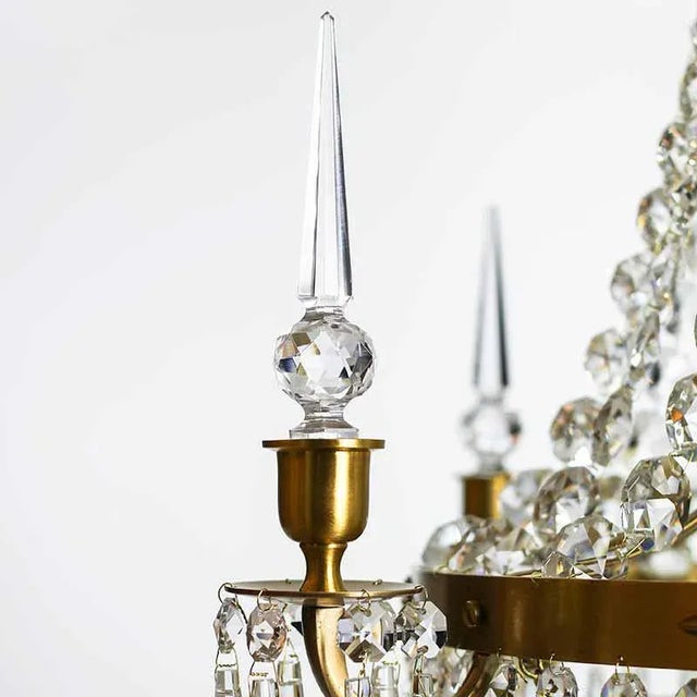 Large Brass Bathroom Chandelier For Sale - Image 4 of 7