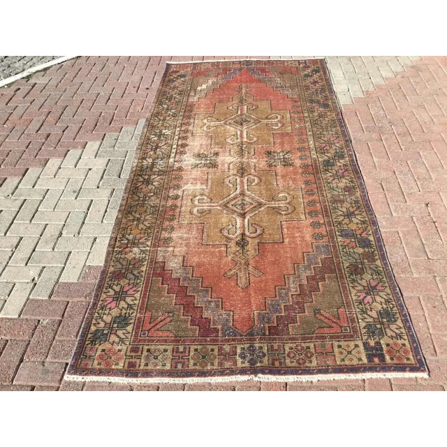 1950s Rustic Turkish Area Rug - 57" X 114" For Sale - Image 10 of 10