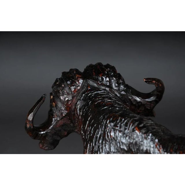 Hand Carved Bison Sculpture For Sale - Image 5 of 13