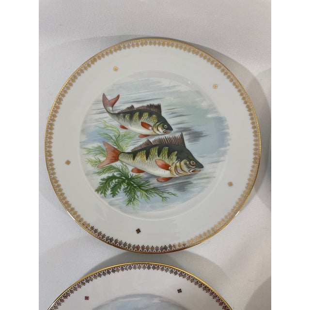 Late 19th Century Late 19th Century French Limoges Charles Ahrenfeldt Fish Dinner Plates, Set of Six For Sale - Image 5 of 16