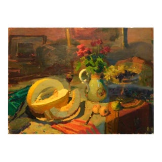 "Still Life With Pumpkins" Igor Nevsky Original Expressionist Oil Painting on Canvas For Sale