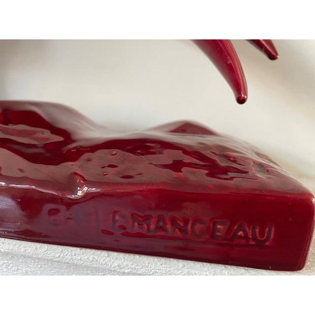 1930s Vintage Art Deco Ceramic Pheasant from Saint Clement, 1930s For Sale - Image 5 of 15